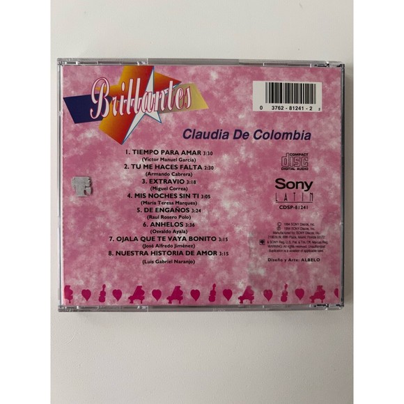 Claudia De Columbia Brillantes CD 1994 Sony Discos Play Tested - Picture 2 of 4